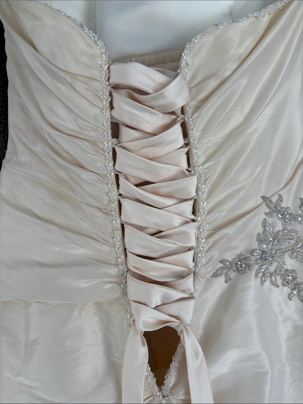 Maggie Sottero Haute Couture Ivory Strapless French Taffeta Wedding Gown - Picture 13 of 13